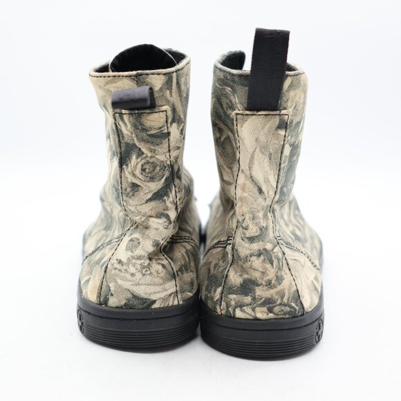 Dr Martens Hackney Boots Women's 11 Gray Skull & Roses Canvas Goth Retro Punk - Picture 5 of 10